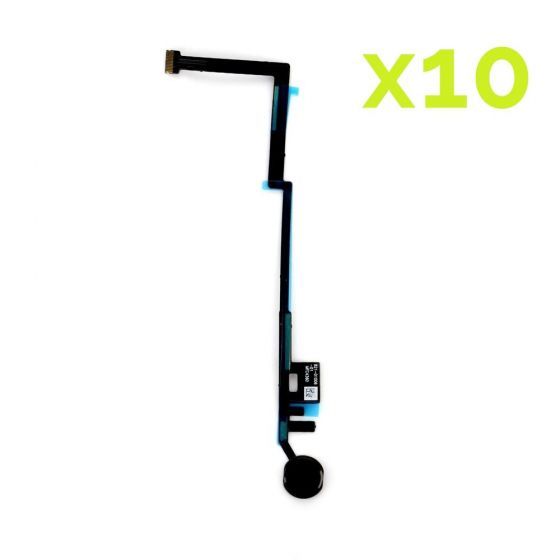Home Button Flex Cable for use with iPad 5/iPad 6 (Black) (10 Pack)