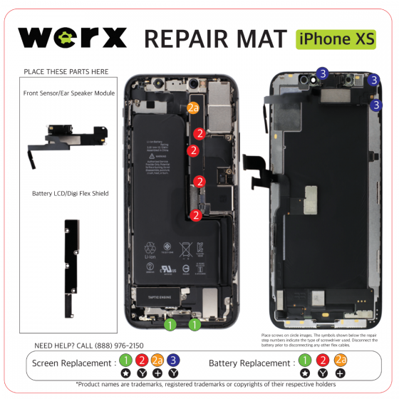 Magnetic Screwmat - iPhone XS