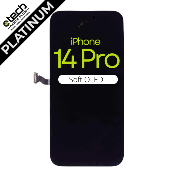 Platinum Soft OLED Screen Assembly for use with iPhone 14 Pro