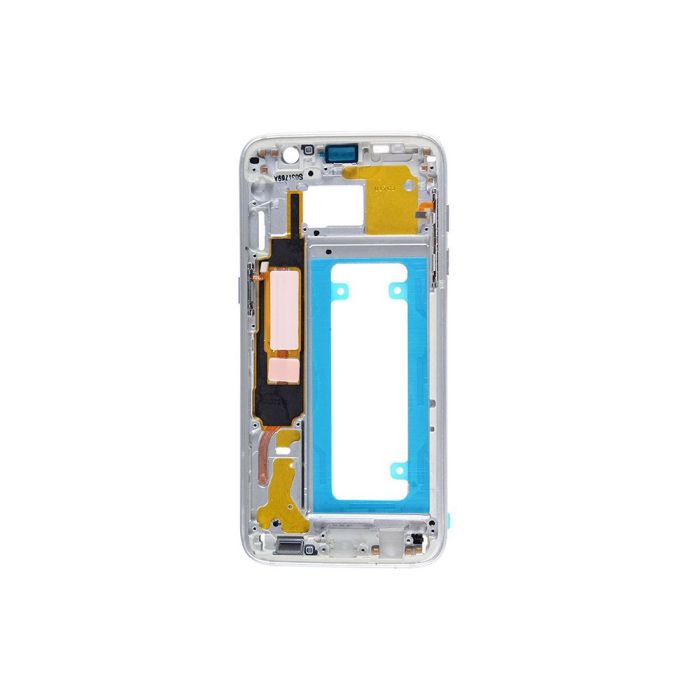 Mid Frame (w/ Small Parts) for use with Galaxy S7 Edge (Silver) 