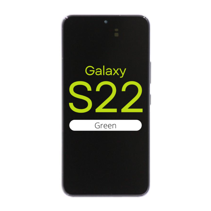 OLED Digitizer Screen Assembly for use with Galaxy S22 5G with frame (Green)