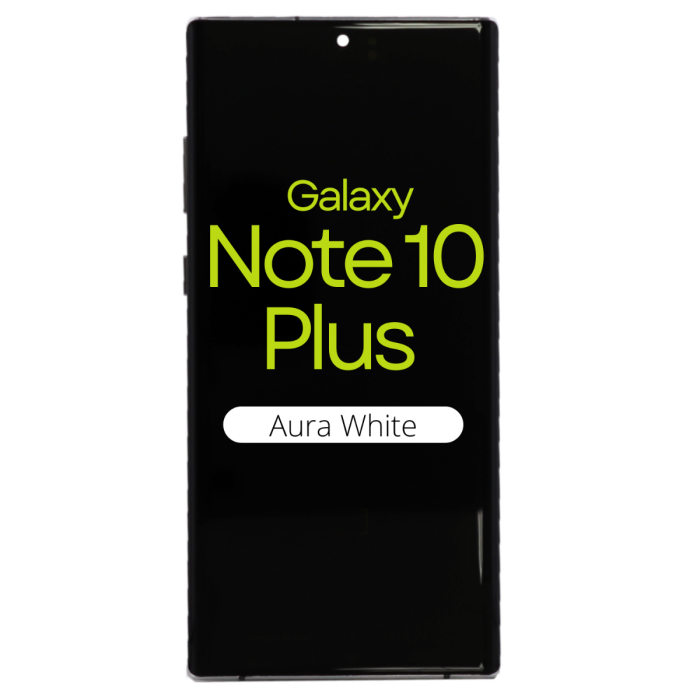 OLED Digitizer Screen Assembly w/Frame for use with Samsung Note 10 Plus (Aura White)