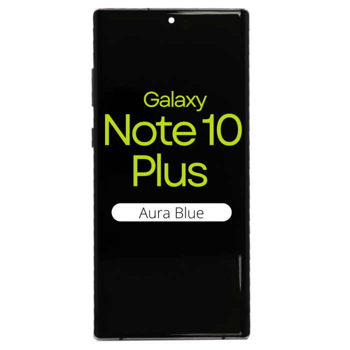 OLED Digitizer Screen Assembly w/Frame for use with Samsung Note 10 Plus (Aura Blue)