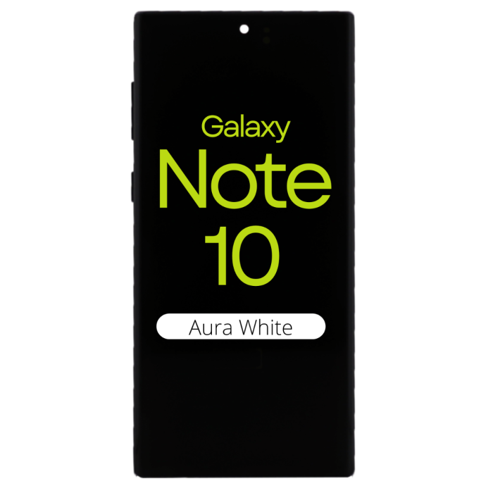 OLED Digitizer Screen Assembly w/Frame for use with Samsung Note 10 (Aura White)