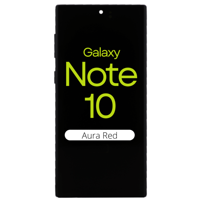 OLED Digitizer Screen Assembly w/Frame for use with Samsung Note 10 (Aura Red)