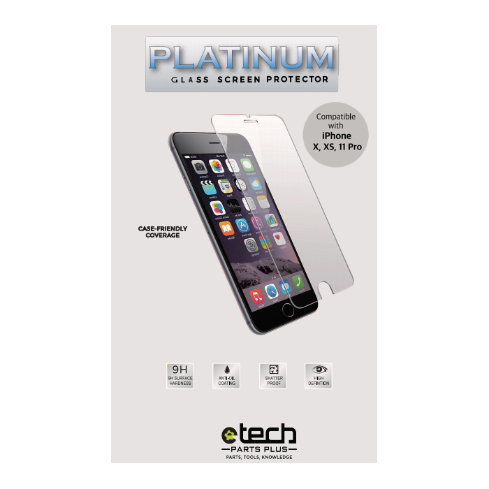 Premium Tempered Glass Screen Protector for use with iPhone X - (eTech Packaging) Premium Tempered Glass Screen Protector for use with iPhone X - (eTech Packaging)