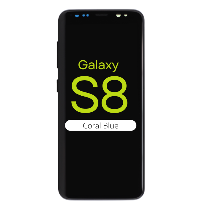 OLED Digitizer Screen Assembly for use with Samsung Galaxy S8 (With Frame) (Coral Blue)