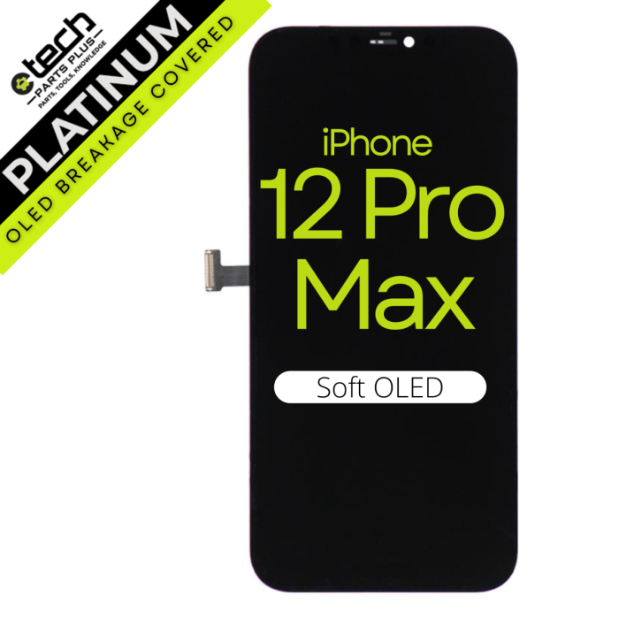 Platinum Soft OLED Screen Assembly for use with iPhone 12 Pro Max