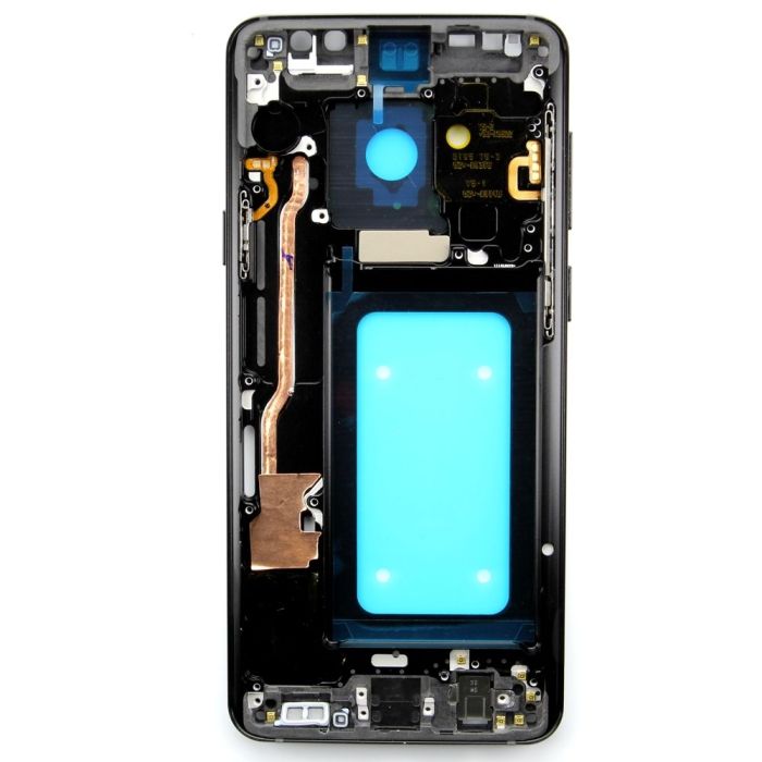 Middle frame w/ small parts for use with Samsung Galaxy S9+ (Black)