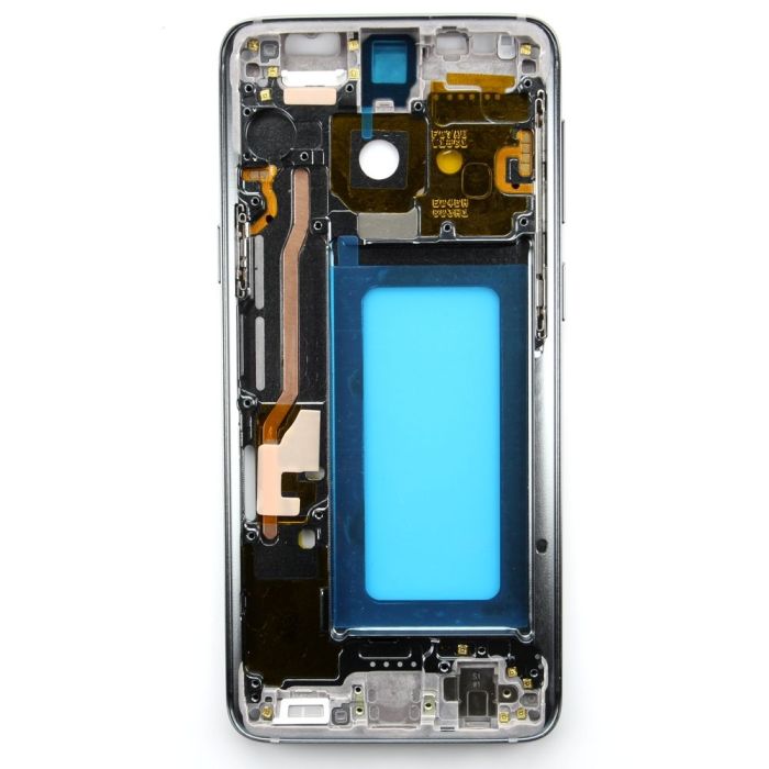 Middle frame with small parts for use with Samsung Galaxy S9 (Silver) Middle frame with small parts for use with Samsung Galaxy S9 (Silver)