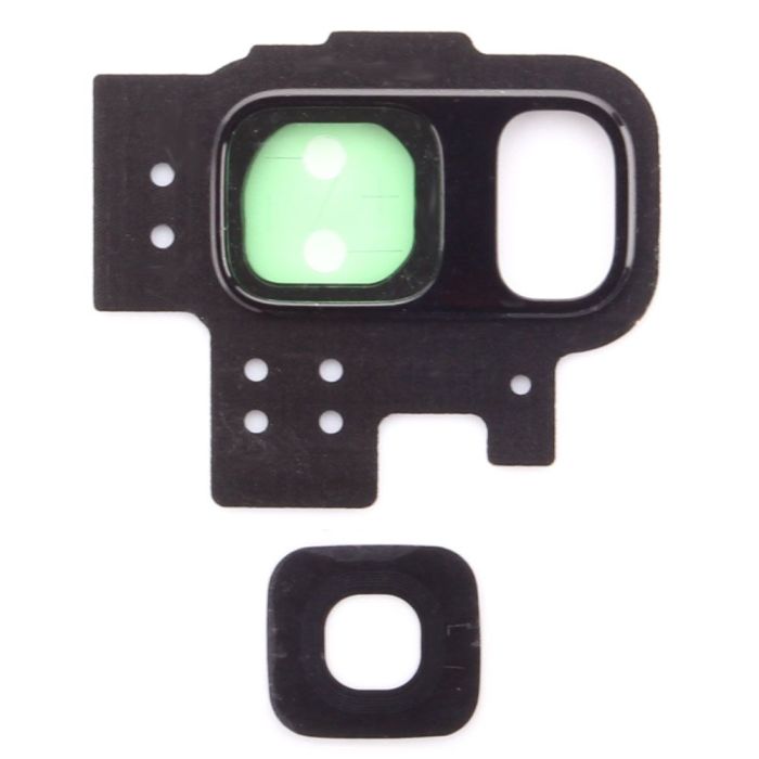 Back camera bezel with lens for use with Samsung Galaxy S9 (Black)