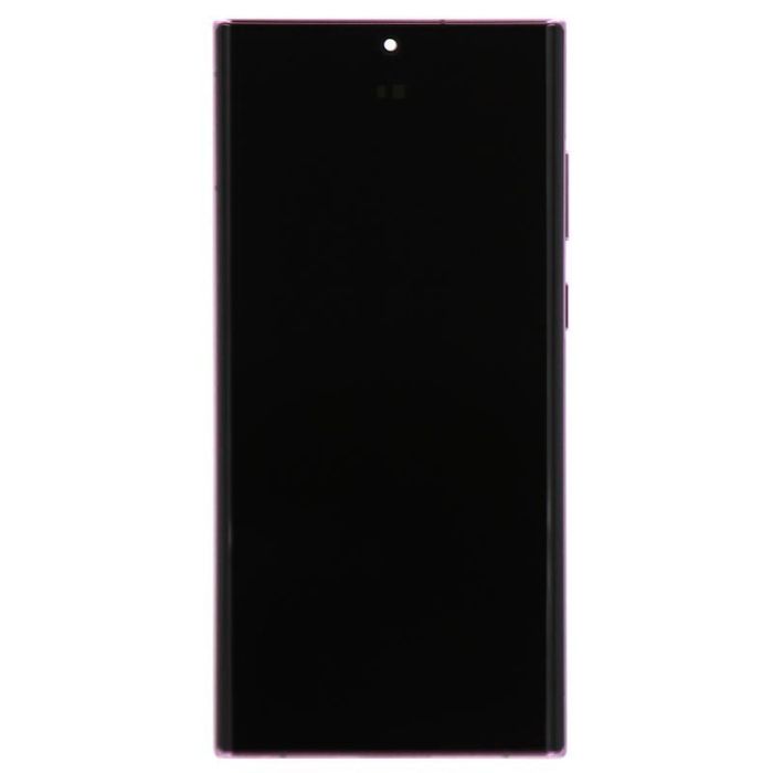 OLED Digitizer Screen Assembly for use with Galaxy S22 Ultra 5G with frame (Burgundy)