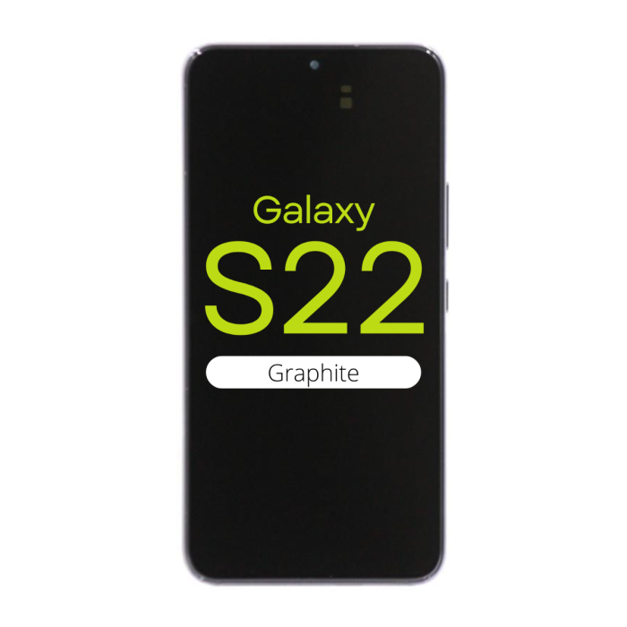OLED Digitizer Screen Assembly for use with Galaxy S22 5G with frame (Graphite)