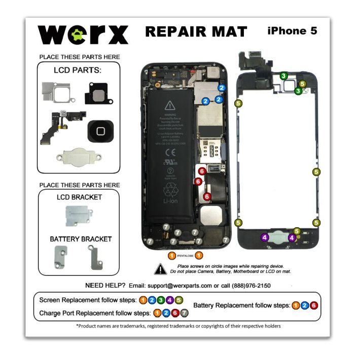 Screwmat for use with iPhone 5