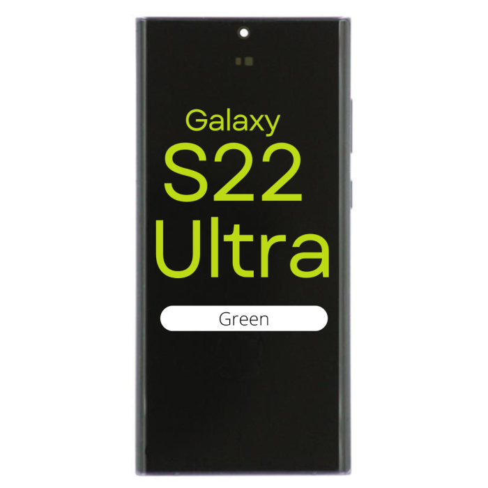 OLED Digitizer Screen Assembly for use with Galaxy S22 Ultra 5G with frame (Green)