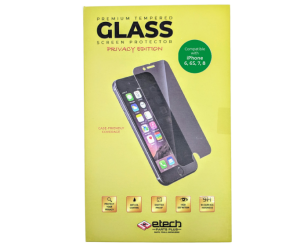Premium Privacy Tempered Glass Protector for use with iPhone 6/6s/7/8 (Retail Packaging)
