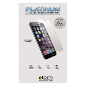 Premium Tempered Glass Screen Protector for use with iPhone X - (eTech Packaging)