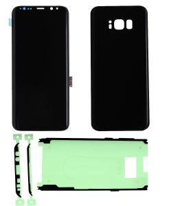 OLED Digitizer Assembly and Back Cover for use with Samsung Galaxy S8 (Midnight Black)