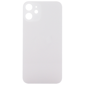 Back Glass (larger camera opening) for use with iPhone 12 Mini (White) (no logo)