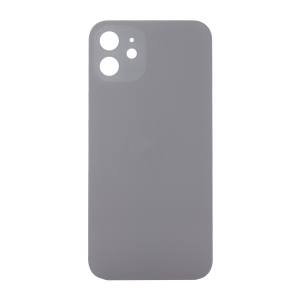 Back Glass (larger camera opening) for use with iPhone 12 (White) (no logo)