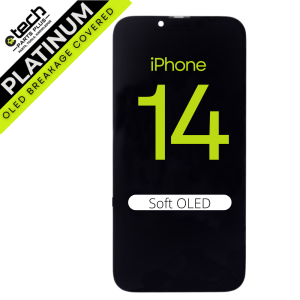 Platinum Soft OLED Screen Assembly for use with iPhone 14