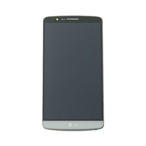 LCD with Digitizer Assembly for use with LG G3 D855, White, with Frame (Europe)