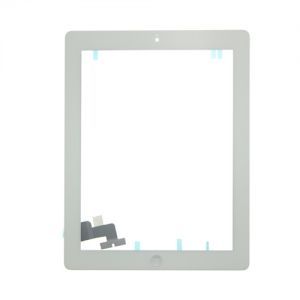 Glass and Digitizer Full Assembly with Home Button and Adhesive, White, for use with iPad 2