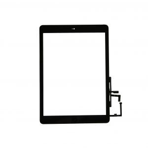Glass and Digitizer Full Assembly with Home Button Flex Cable Installed, Black, for use with iPad Air