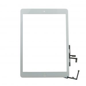 Glass and Digitizer Full Assembly with Home Button Flex Cable Installed, White, for use with iPad Air