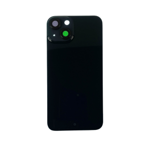 Back Glass with Steel Plate, Bezel, Magnets, and Camera Lens for use with iPhone 14 (Midnight) (no logo)