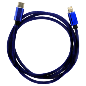 Braided USB C to Lightning Charge cable (3ft) (Blue)