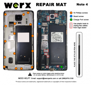 Magnetic Screwmat - Samsung Galaxy Note 4