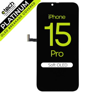 Platinum Soft OLED Screen Assembly for use with iPhone 15 Pro
