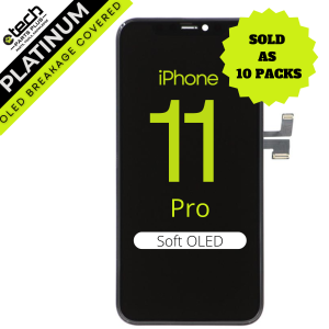 10 Pack of Platinum Aftermarket Soft OLED Assembly for use with the iPhone 11 Pro