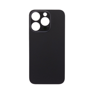 Back Glass (larger camera opening) for use with iPhone 14 Pro (Black) (no logo)