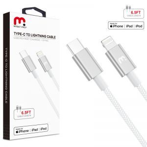 MyBat Pro MFi USB-C to Lightning SYNC CABLE (6.5 FT) - White