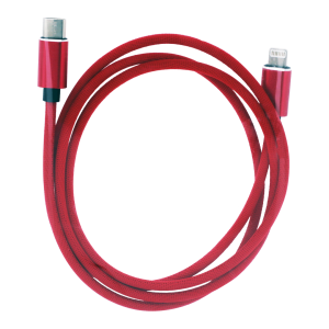 Braided USB C to Lightning Charge cable (3ft) (Red)